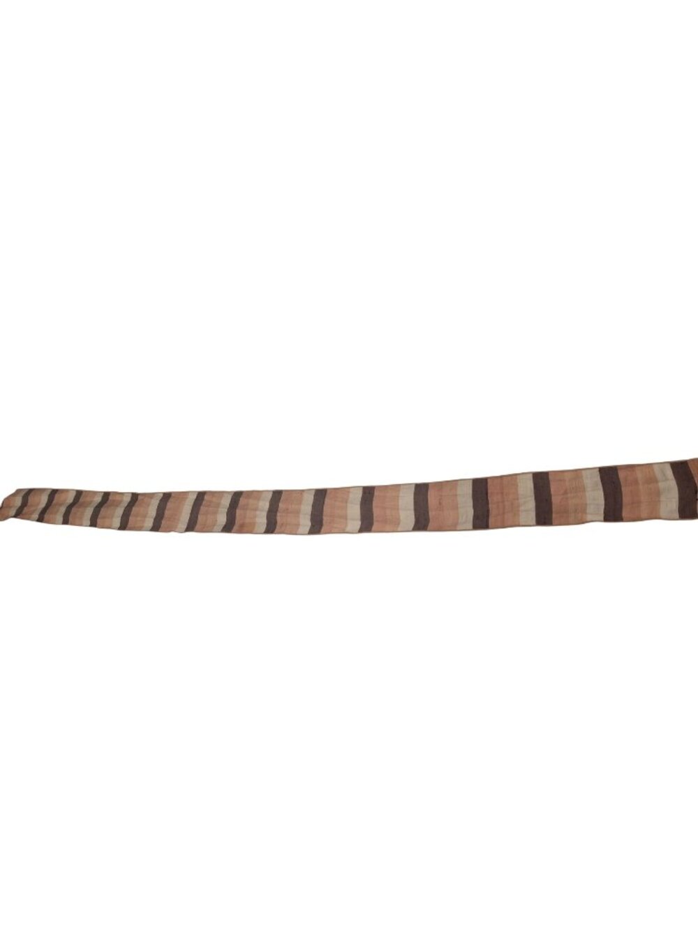 Vintage Skinny Scarf Pink Brown Cream Striped Long Boho Y2K Quiet Luxury 51"